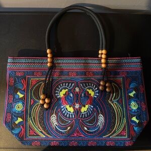Embroidered Multicolor Tote Bag